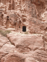 One of the Nabataean burial sites in Petra Historic Reserve near city of Wadi Musa which contains Petra in Jordan