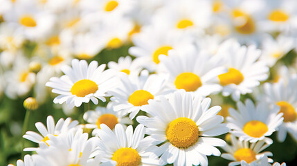 white and yellow daisies.