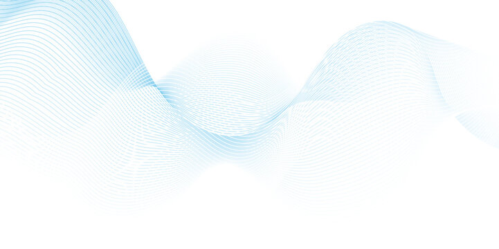 	
Vector Abstract crave wavy thin blend line on blue and white violet gradient Technology, data science, geometric border. Isolated on white wave element for dynamic smooth design background.
