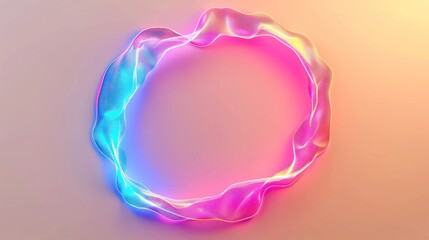 An abstract-shaped neon frame featuring an irregular gradient from electric blue to magenta
