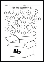 Dab the Uppercase B Alphabet Worksheets