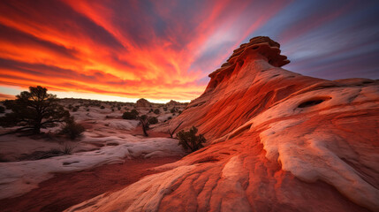 Fototapeta premium sunset in the desert.