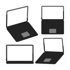 Modern Laptop Mockup Set on White Background: Realistic and Versatile Laptop Mockups