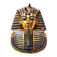 Tutankhamun's Mask Egypt Art object  isolated on transparent png.