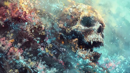 Fototapeta na wymiar Eternal Mortality: Symbolism of Skulls and the Afterlife