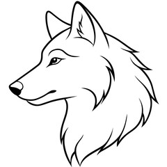        Wolf side head vector illustration.
