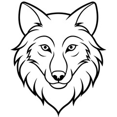        Wolf side head vector illustration.
