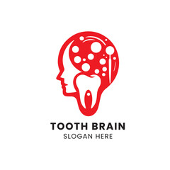 Design a single human head with a toothbrush. suitable for use as a logo or brand