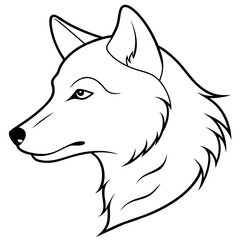        Wolf side head vector illustration.
