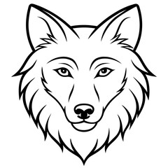        Wolf side head vector illustration.
