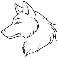        Wolf side head vector illustration.
