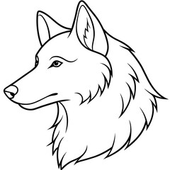        Wolf side head vector illustration.
