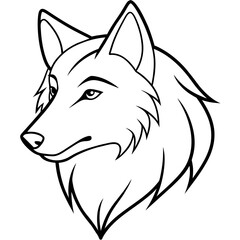        Wolf side head vector illustration.


     