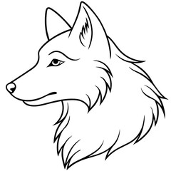        Wolf side head vector illustration.


     