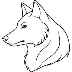        Wolf side head vector illustration.


     