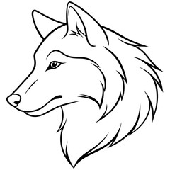        Wolf side head vector illustration.


     