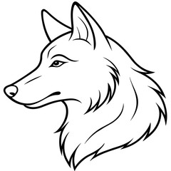        Wolf side head vector illustration.


     