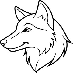        Wolf side head vector illustration.


     