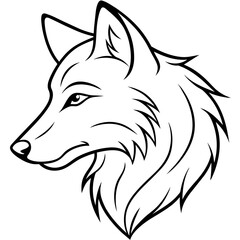        Wolf side head vector illustration.


     