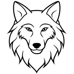Naklejka premium Wolf side head vector illustration.