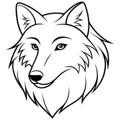        Wolf side head vector illustration.


     