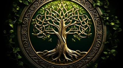 Naklejka premium A mandala with patterns that mimic the rings of a tree