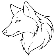        Wolf side head vector illustration.


     