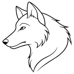        Wolf side head vector illustration.


     