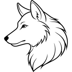        Wolf side head vector illustration.


     