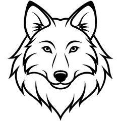        Wolf side head vector illustration.


     