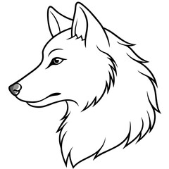        Wolf side head vector illustration.


     