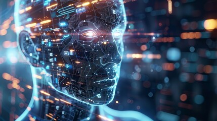 Unlocking the AI Frontier: Sustainable Data Scientist Revolutionizing Machine Learning in Virtual Cyberspace hyper realistic 