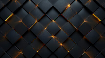 Luxury abstract black metal background with golden lines, generative Ai - obrazy, fototapety, plakaty