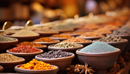 A Pile of Spices on the Market in Asia
