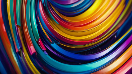 curved layers colored papers empty background