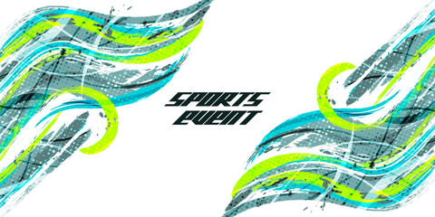 Sport Background with Grunge Brush Texture and Halftone Effect