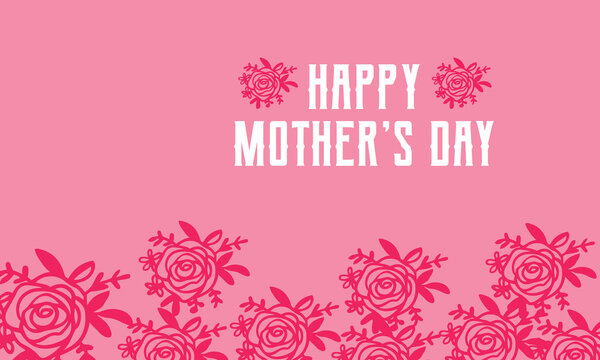 Happy mothers day card. Vector greeting banner for social media, online stores, poster. Text of happy mother's day.  Vector illustration . EPS 10