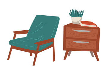 Minimalist Furniture and Houseplants Set - 784223720