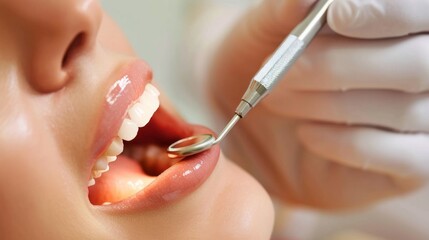 close up of a dentist holding a teeth - Powered by Adobe