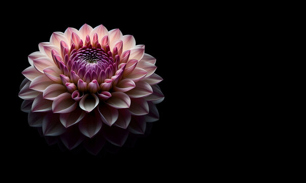 A close up of a flower on a black background generative AI