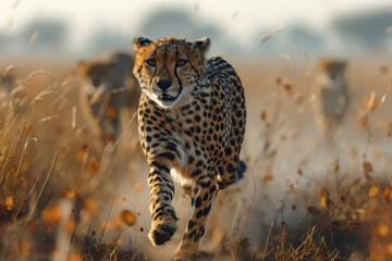 The cheetah's incredible speed as it sprints across the African savanna