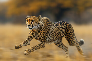 The cheetah's incredible speed as it sprints across the African savanna
