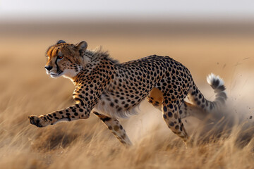 The cheetah's incredible speed as it sprints across the African savanna