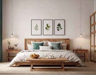 Frame mockup, ISO A paper size. Living room wall poster mockup. Interior mockup with house background. Modern interior design. 3D render