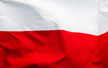 Naklejka premium Close up of Poland flag background