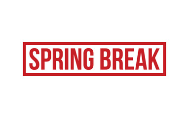 Red Spring Break Rubber Stamp Seal Vector