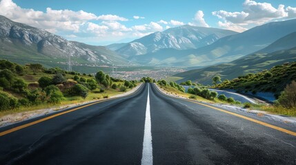 photorealistic highway on town background Generated with Ai tools