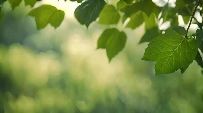 Fresh Juicy Leaves with Soft Focus Outdoors in Nature