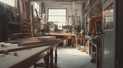 Fototapeta na wymiar Artisans Crafting Bespoke Furniture