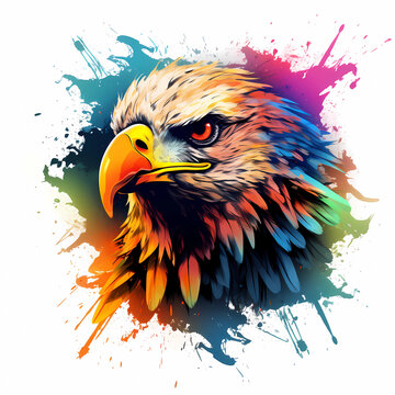 colorful eagle head